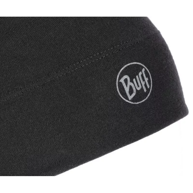 Czapka beanie Buff Merino Midweight — Solid Czarny, jeden rozmiar, wełna merino, jesień/zima, sport