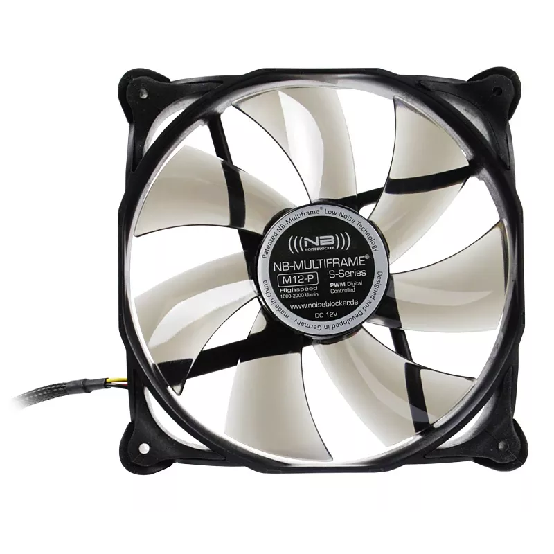 NoiseBlocker Multiframe M12-P Wentylator do obudowy komputera 120 mm, 2000 RPM, 133 m³/h, 4,5 V, czarny