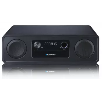 System Micro Hi‑Fi BLAUPUNKT MS20BK — CD/MP3/WMA, Bluetooth 5.0, FM, USB, MicroSD, 2×20W RMS, AUX, RCA, wyświetlacz LED, 100–240V, czarny