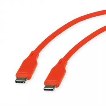ROLINE USB 2.0 kabel C-C ST/ST Silicone 60W 1m pomarańczowy - kabel - cyfrowy/dane (11.02.9124)