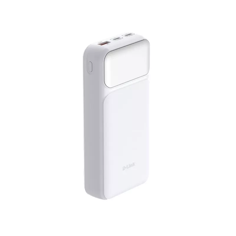 Power bank D-Link DPP-201 — 20000 mAh, 1× USB-A, 2× USB-C, biały
