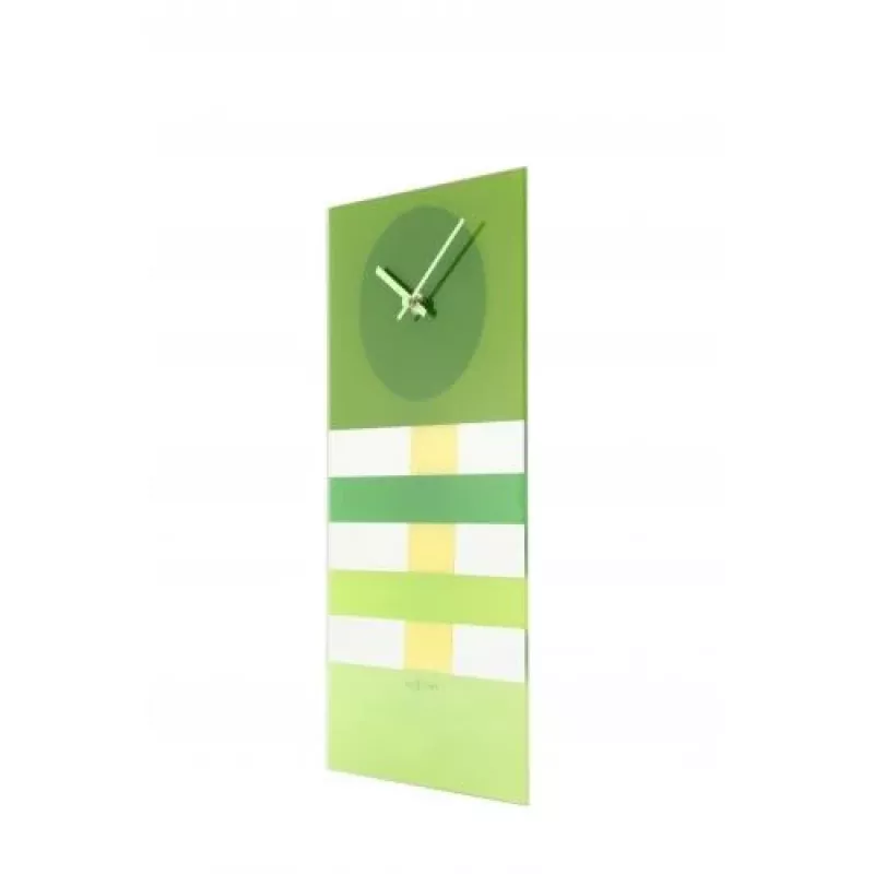 NeXtime zegar 2855gn Bold Stripes, 19 x 38 cm, ścienny, zielony