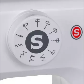 Półautomatyczna maszyna do szycia SINGER M1005 — 11 ściegów, szerokość ściegu 4 mm, górny chwytacz bębenkowy, wolne ramię, 2,5 kg