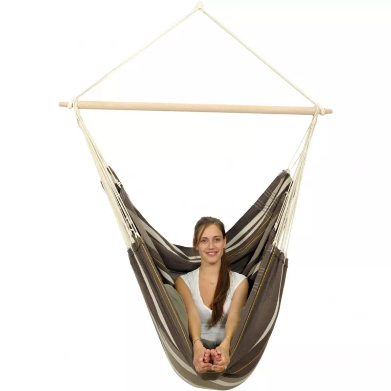 Wiszące krzesło Brasil Gigante Café AZ-2030320, wiszące krzesło kempingowe brązowo-szare