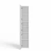 Szafka łazienkowa stojąca top e shop S33 BIEL — wolnostojąca, biała, 6 półek, 300×300×1700 mm