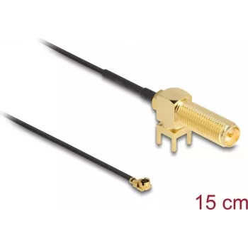 Kabel koncentryczny DeLOCK 12039 0,15 m RP-SMA I-PEX MHF1 czarny