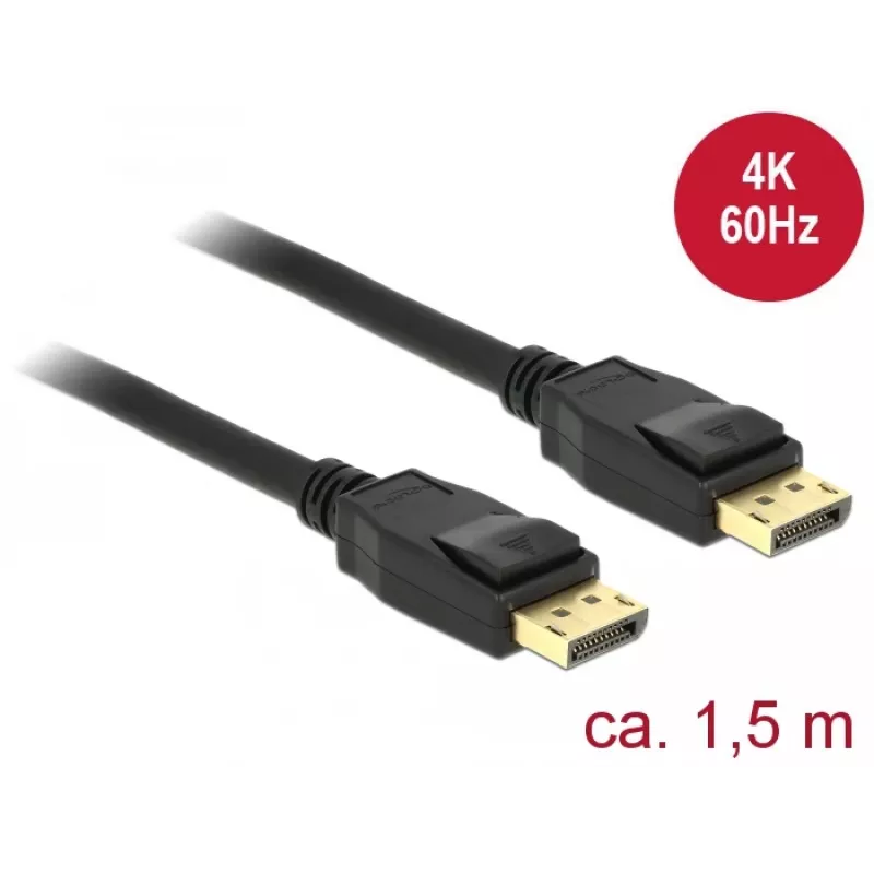 DeLOCK - Kabel DisplayPort - DisplayPort (M) do DisplayPort (M) - 1,5 m - obsługa 4K - czarny (85508)