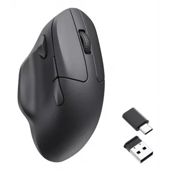 Bezprzewodowa mysz Keychron M7 8K czarna — kompaktowa ergonomiczna konstrukcja, akumulatorowa