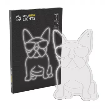 Neon MANTA Manta SNL66WH French Bulldog biały — dekoracyjny neon LED w kształcie buldoga francuskiego