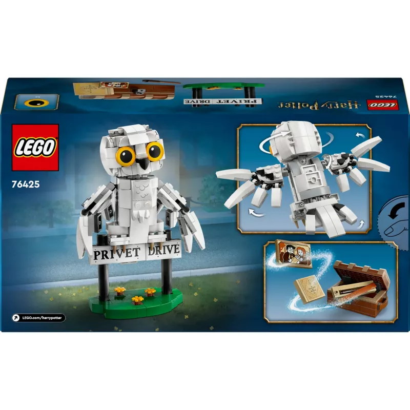 LEGO Harry Potter składana Hedwiga na Privet Drive model 76425 — 337 elementów, wysokość 100 mm, zalecany wiek 7+