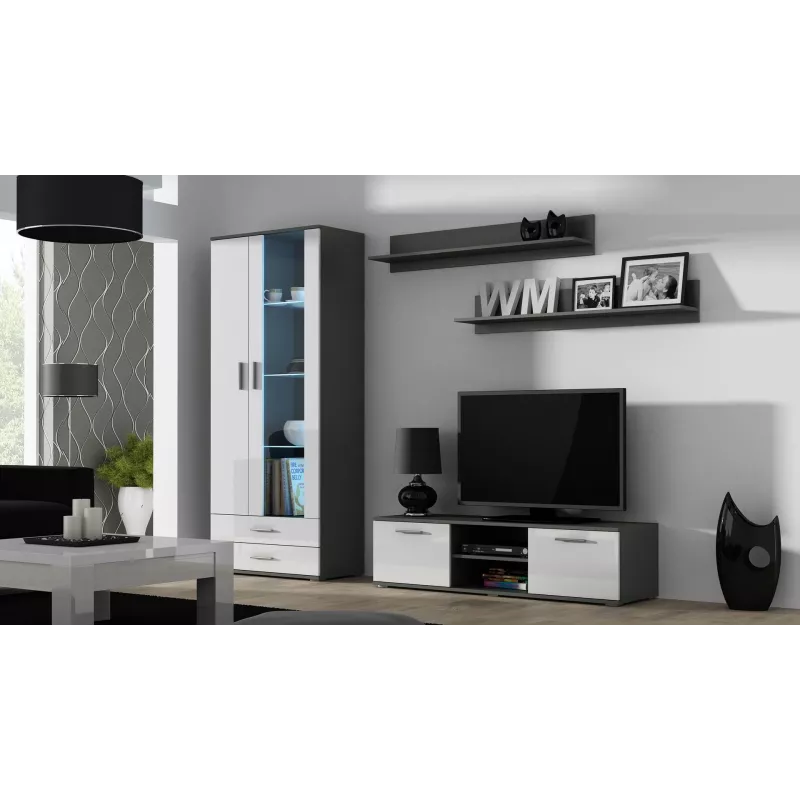 Cama stojak TV SOHO 140 szary/biały połysk