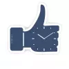 Zegar ścienny NeXtime 3072bl Thumbs up, 40,5x41,5 cm, niebieski/srebrny