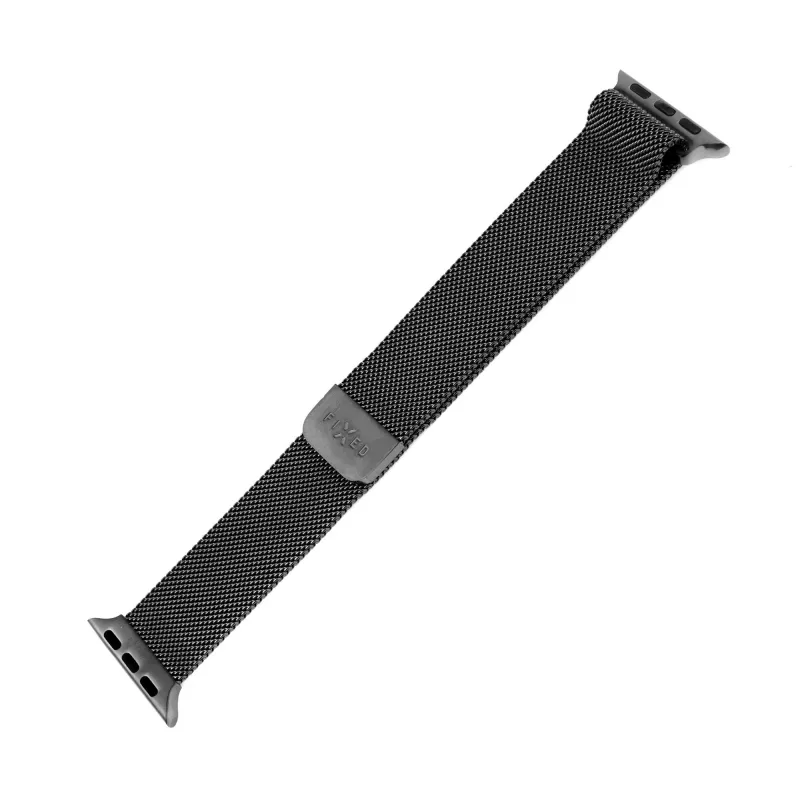 Zamienny pasek siateczkowy do Apple Watch od FIXED — kompatybilny z 42/44/45/46/49 mm (czarny)