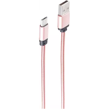 Kabel USB ShiverPeaks BS14-11002 1m USB A Micro-USB B w kolorze różowego złota