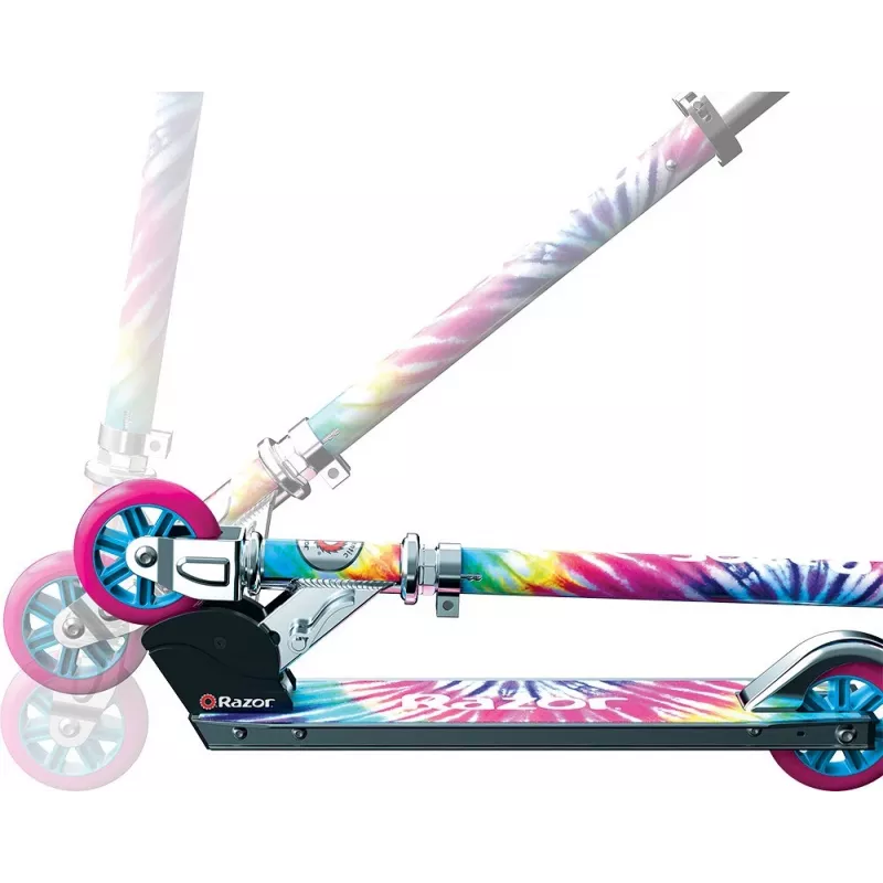 Hulajnoga dziecięca Razor A Tie-Dye — aluminiowa składana hulajnoga 2-kołowa, regulowana kierownica, ABEC-5, maks. obciążenie 65 kg