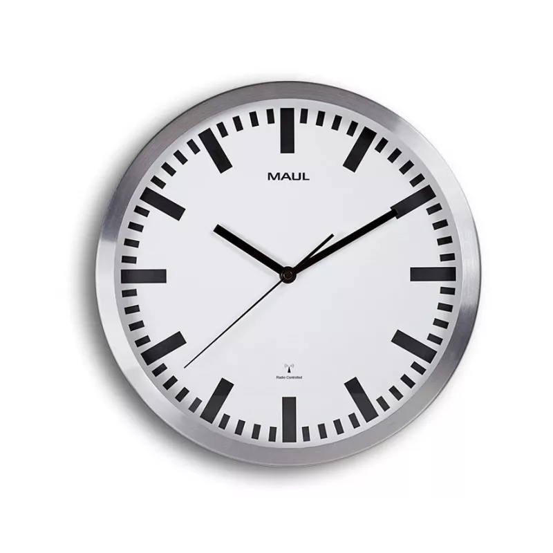 MAUL Zegar ścienny MAULpilot - AA - 1,5 V - Aluminium - Biały - Aluminium - Szkło - 30 cm (9063308)