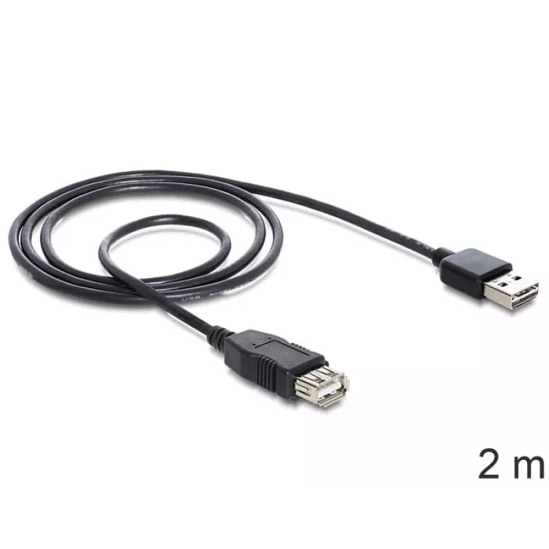 Kabel USB DeLOCK EASY-USB 2.0-A 2m Czarny