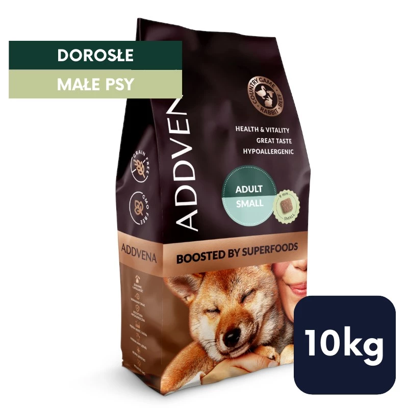 ADDVENA Boosted by superfoods Adult Small Beef - sucha karma dla psa - 10kg