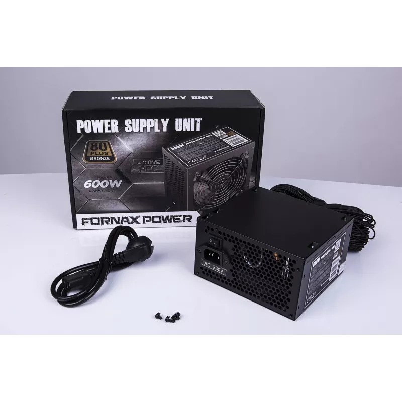 Zasilacz ATX 80+Bronze 600W aktywny PFC, wentylator 12cm