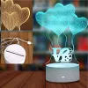Lampka nocna Extralink HOME 3D Iluzja Optyczna Cztery Serca USB lampka nocna