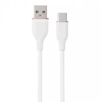 Kabel silikonowy USB Type-A - Type-C (biały, 3 m)