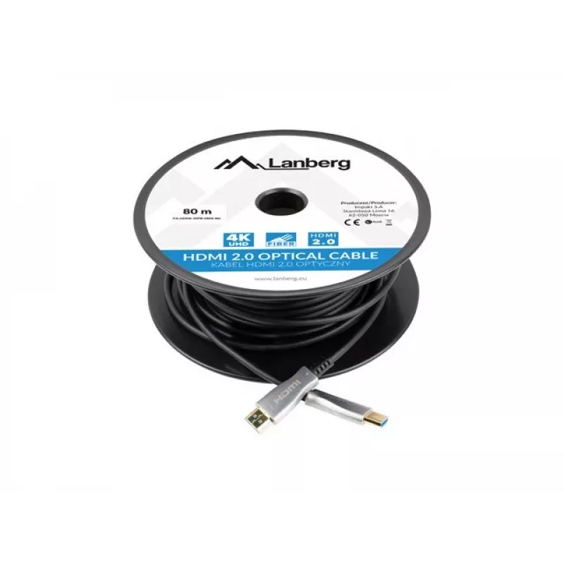 Kabel HDMI Lanberg CA-HDMI-20FB-0800-BK 80 m Typ A Wtyk-Wtyk