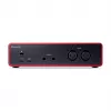 Interfejs audio Focusrite Scarlett 2i2 4. generacji — 2-we/2-wy USB-C, 24-bit/192 kHz, przedwzmacniacze 69 dB, desktop, czarny/czerwony