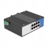 Przełącznik Gigabit Ethernet DELOCK 80163, 8-portowy RJ45 przemysłowy switch, niezarządzalny, obudowa metalowa