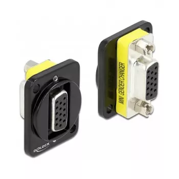 Adapter VGA DELOCK 86792 — 15-pin żeński na 15-pin żeński, czarny