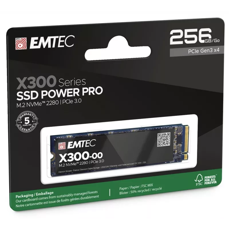 SSD Emtec X300 256 GB M.2 PCI Express 3.0 NVMe 3D NAND