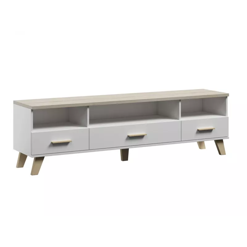 Cama RTV stand LOTTA 180cm Biały + sonoma oak