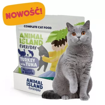 ANIMAL ISLAND saszetki z karmą dla kota z indykiem i tuńczykiem 12x85g