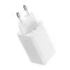 Ładowarka sieciowa Baseus GaN5 Pro 65 W — USB + 2×USB-C (QC3.0, PD3.0) z kablem USB-C 1 m, biała