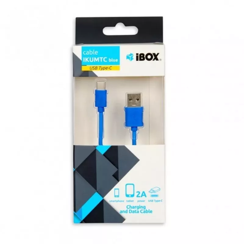 Kabel IBOX USB A na USB C IKUMTCB — 1 m, USB 2.0, niebieski