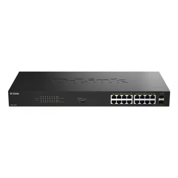D-Link 18-Portowy Gigabitowy Niezarządzalny Przełącznik PoE DGS-1018P/E — 16 x Gigabit RJ-45, PoE (IEEE 802.3af/at), przepustowość 36 Gbit/s