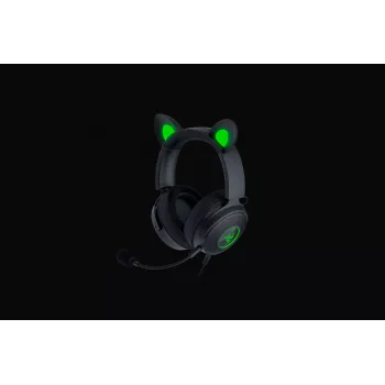 Razer Kraken V2 Pro Kitty Edition – przewodowy, nauszny, czarny zestaw słuchawkowy do gier