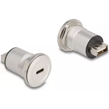 DeLOCK 88193 Gniazdo USB A + USB C Czarny Srebrny USB 2.0