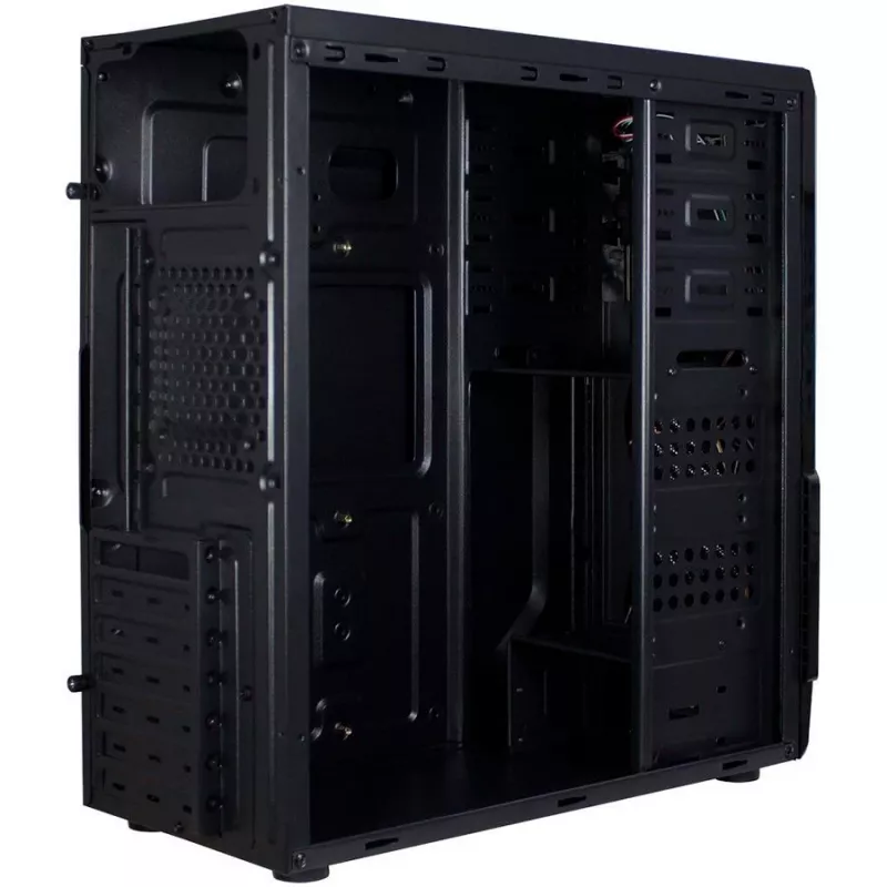 Obudowa INTER-TECH B-42 Czarna Midi Tower, ATX, 2xUSB2.0, Niebieski pasek LED, zasilacz opcjonalny