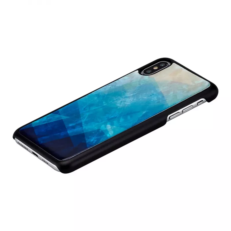 Etui iKins do iPhone XS Max — niebieski lakierowane, czarne wykończenie
