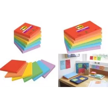 Karteczki samoprzylepne Super Sticky 655-6SS-PLAY 127x76mm mix kolorów 6 szt. (655-6SS-PLAY)