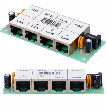 Iniektor PoE Extralink 4-portowy 4x 100Mb/s RJ45, Fast Ethernet, 48 V, bez obudowy