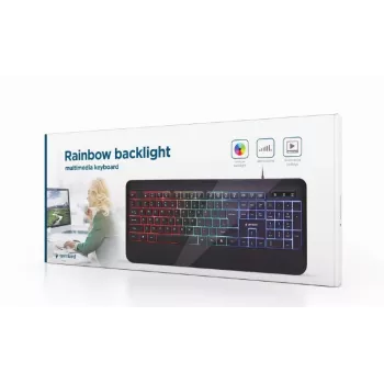 Klawiatura multimedialna USB ENG/CZARNA KB-UML-03 GEMBIRD