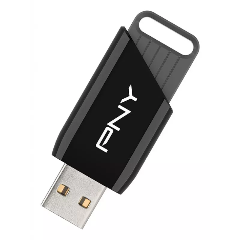 PNY Attaché X, 64 GB, USB Typ-A, 3.2 Gen 1 (3.1 Gen 1), 130 MB/s, Dia, Czarny