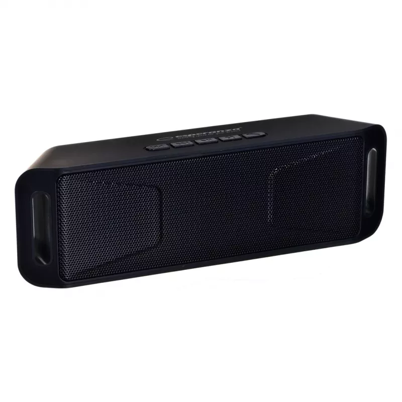 Przenośny głośnik stereo ESPERANZA FOLK czarny — 6 W RMS, Bluetooth, MicroSD, bateria LiPo