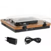 Gramofon analogowy z napędem paskowym Adler AD 1914 z portem USB, talerzem ceramicznym, silnikiem prądu stałego, prędkością 33 1/3 obr./min, Bluetooth 5.4, wyjściami RCA, wbudowanymi głośnikami