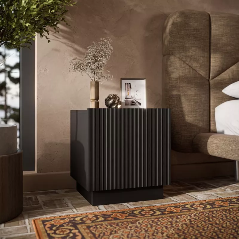 Zestaw szafek nocnych Cama LIVERTI 45x42x47 cm, czarne, MDF/płyta wiórowa, rama 16 mm