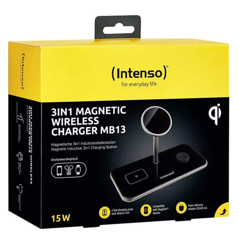 Intenso MB13 Słuchawki Bezprzewodowe USB Szybkie Ładowanie Czarny