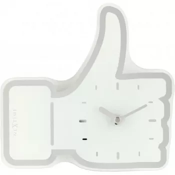 Zegar NeXtime 5185wi Mini Thumbs Up, 20,5x21 cm, ścienny, biały/srebrny