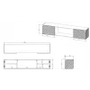 Cama szafka RTV LARA 183x35x37 czarny matowy + biały kominek