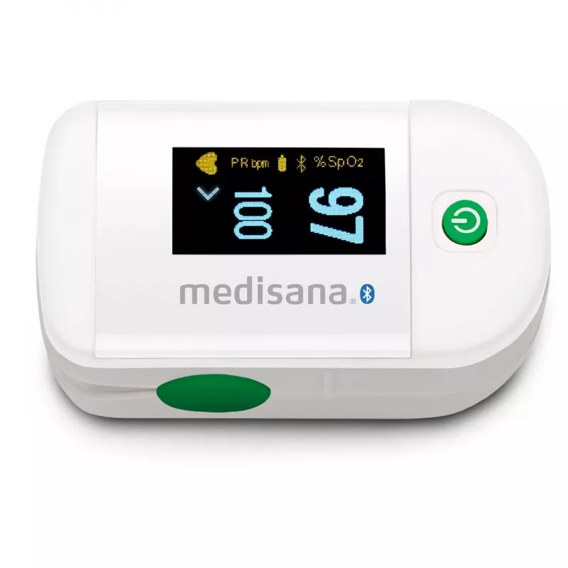 Pulsoksymetr Medisana PM 100 Connect, szary/biały